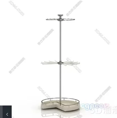 White Clothes Rack 3D Model – 7757 – VRAY Render