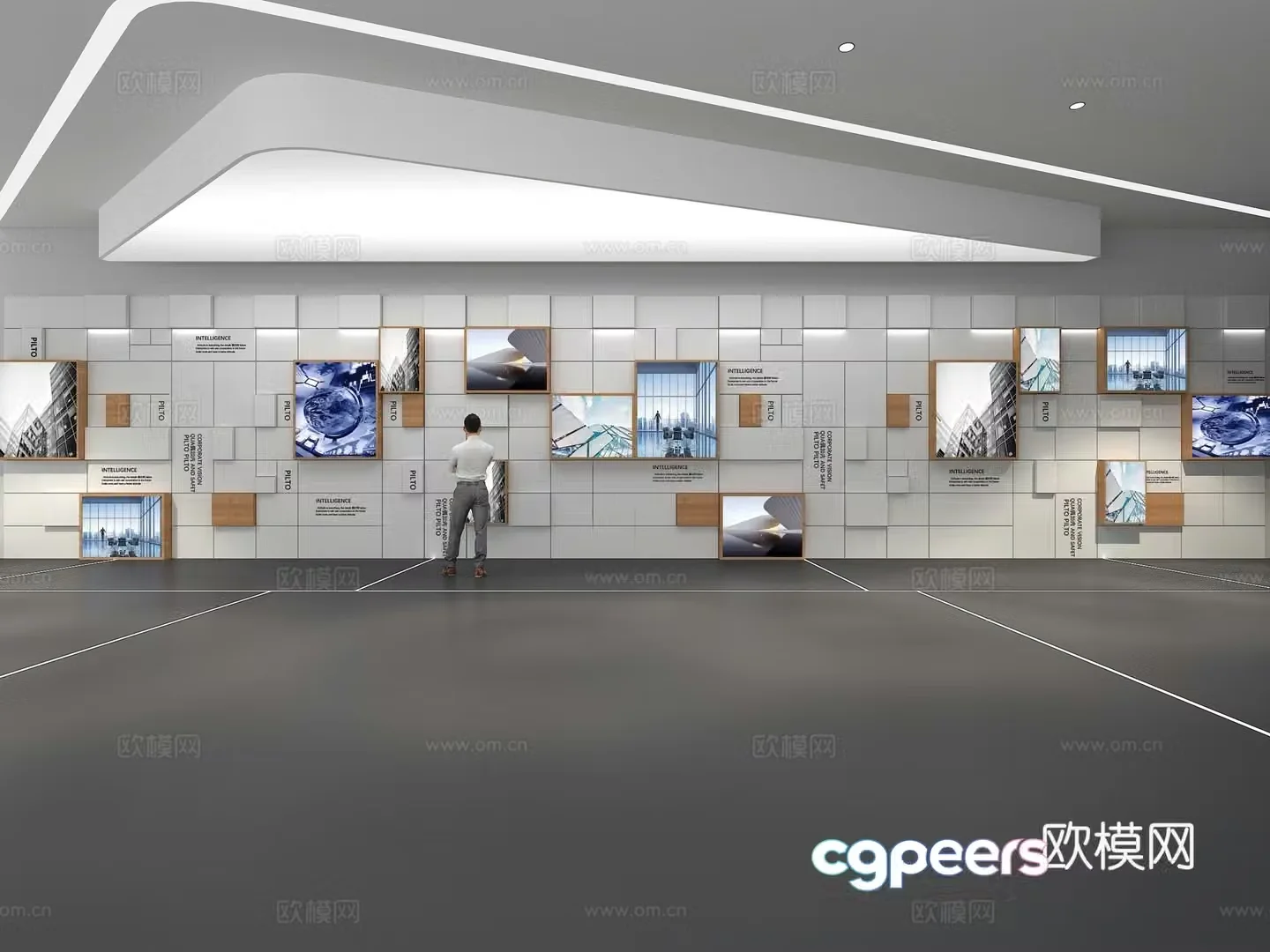Cultural wall Corporate culture wall Display wall Theme wall Exhibition hall Campus culture Corridor 3D model