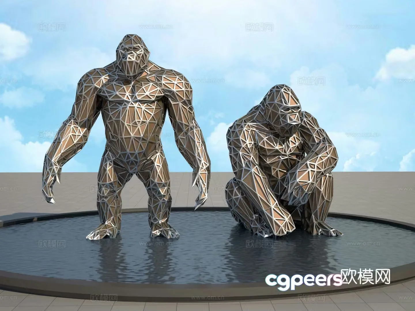 Orangutan sculpture 3d model