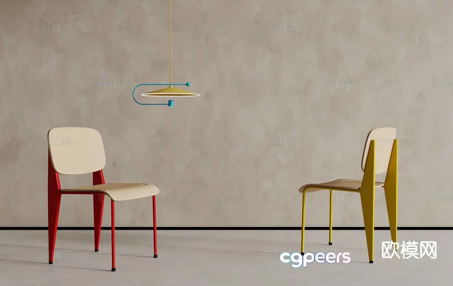 Wabi-sabi chair dining chair dopamine chair 3d model
