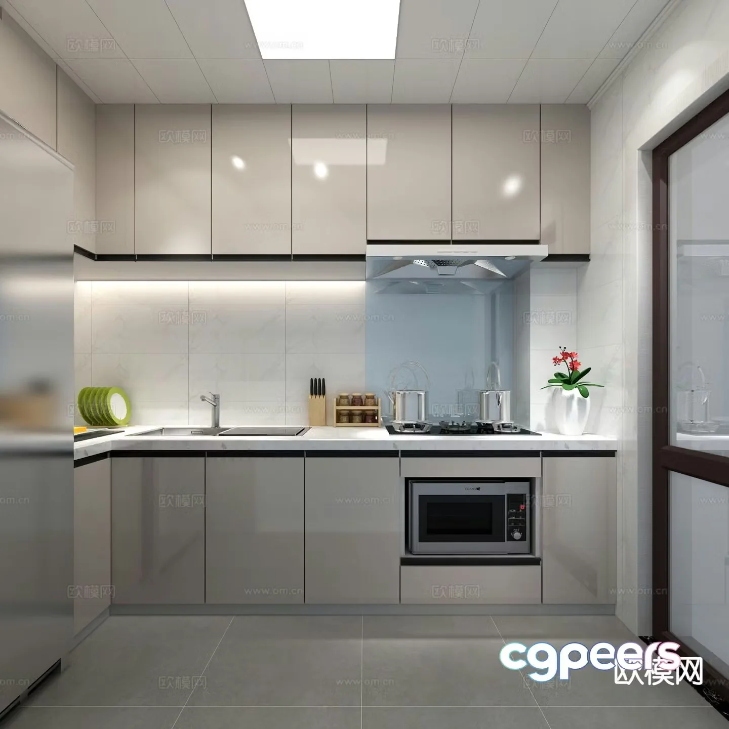 modern kitchen cabinet 3d model