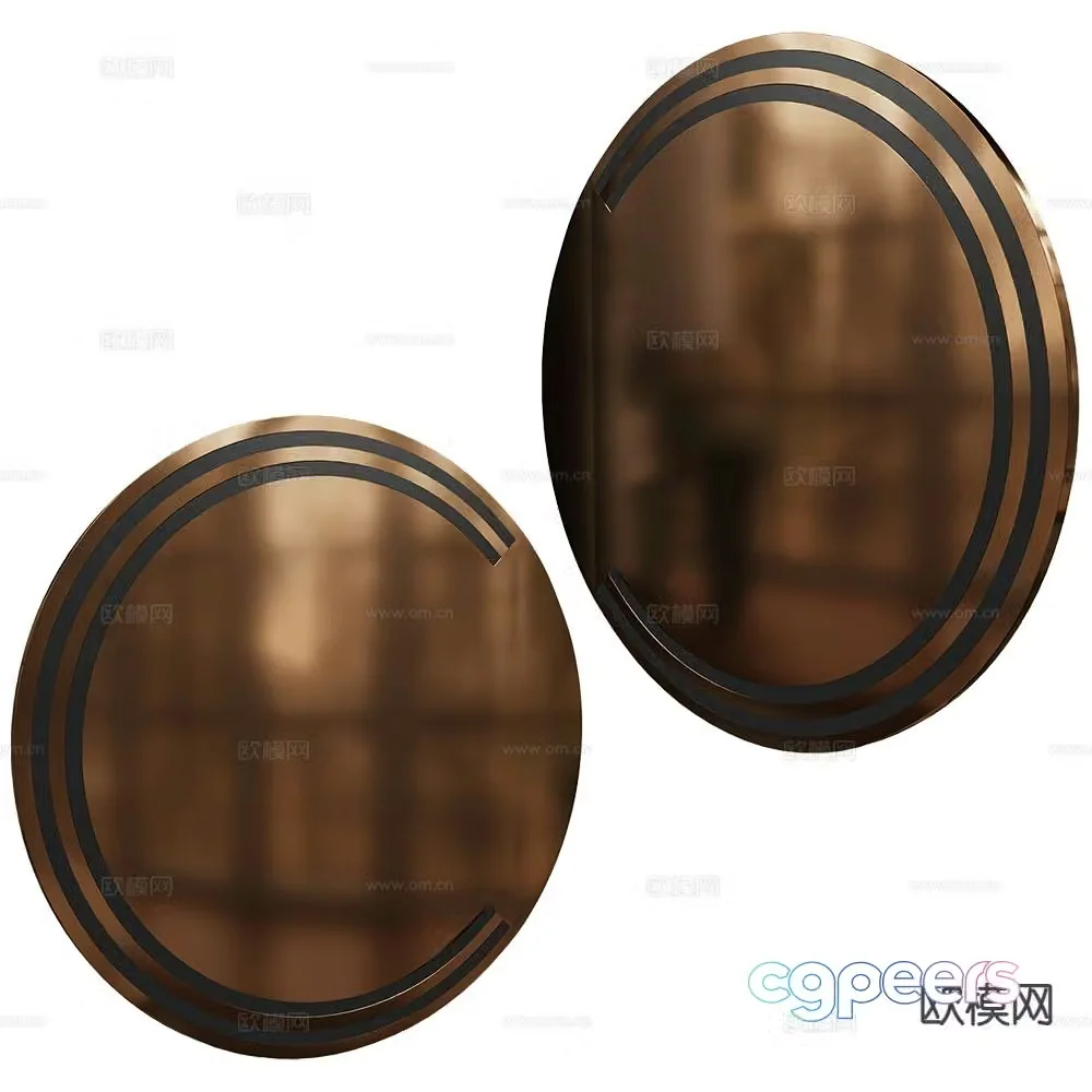 CPRN Medieval style decorative bronze mirror hanging mirror 3D model