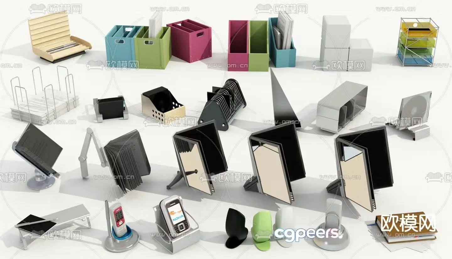 Office supplies storage box notebook pen holder 3d model