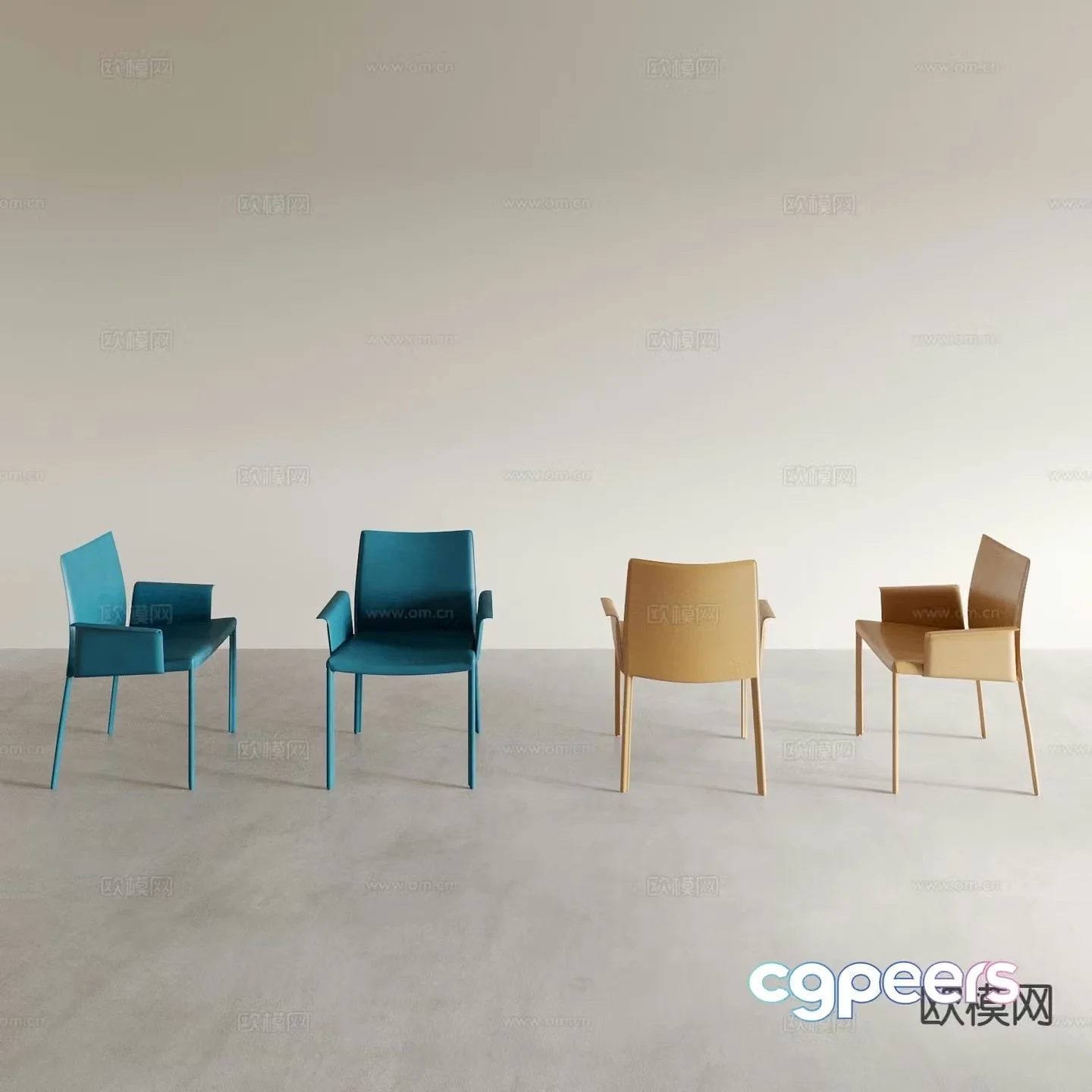 Dining chair tea chair leisure chair 3d model