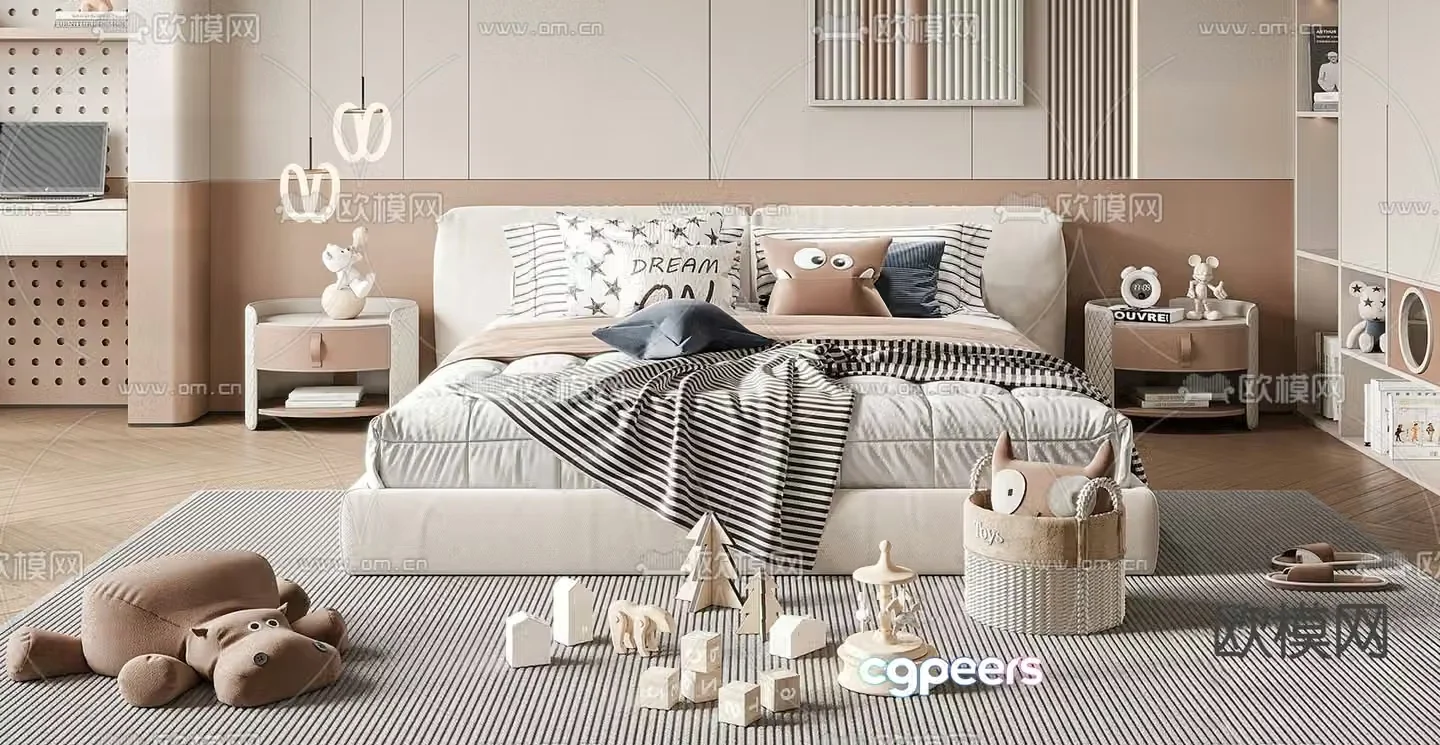 Modern children’s bed 3d model