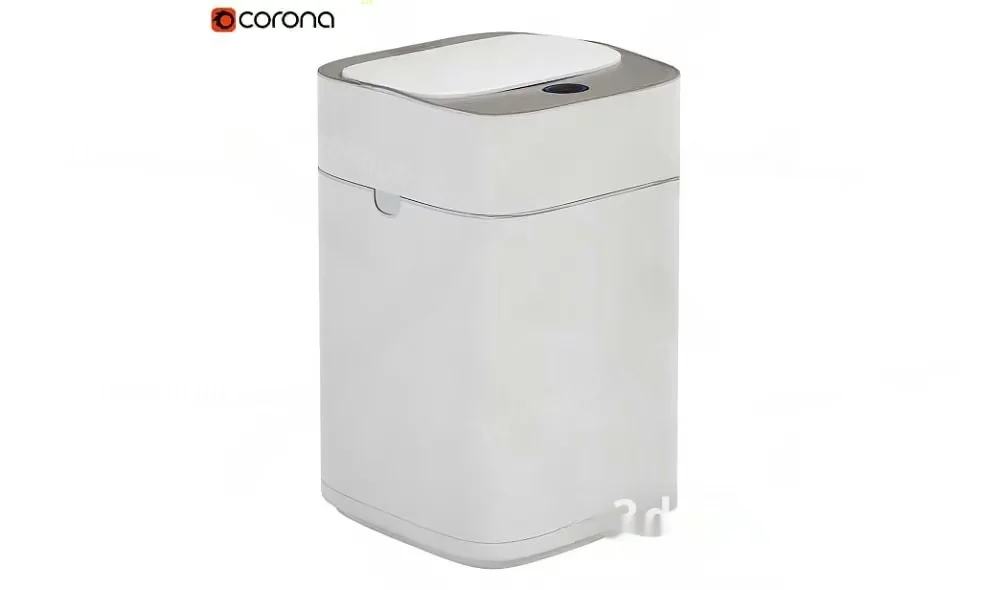A White Trash Can 3D Model – 18867 – VRAY Render