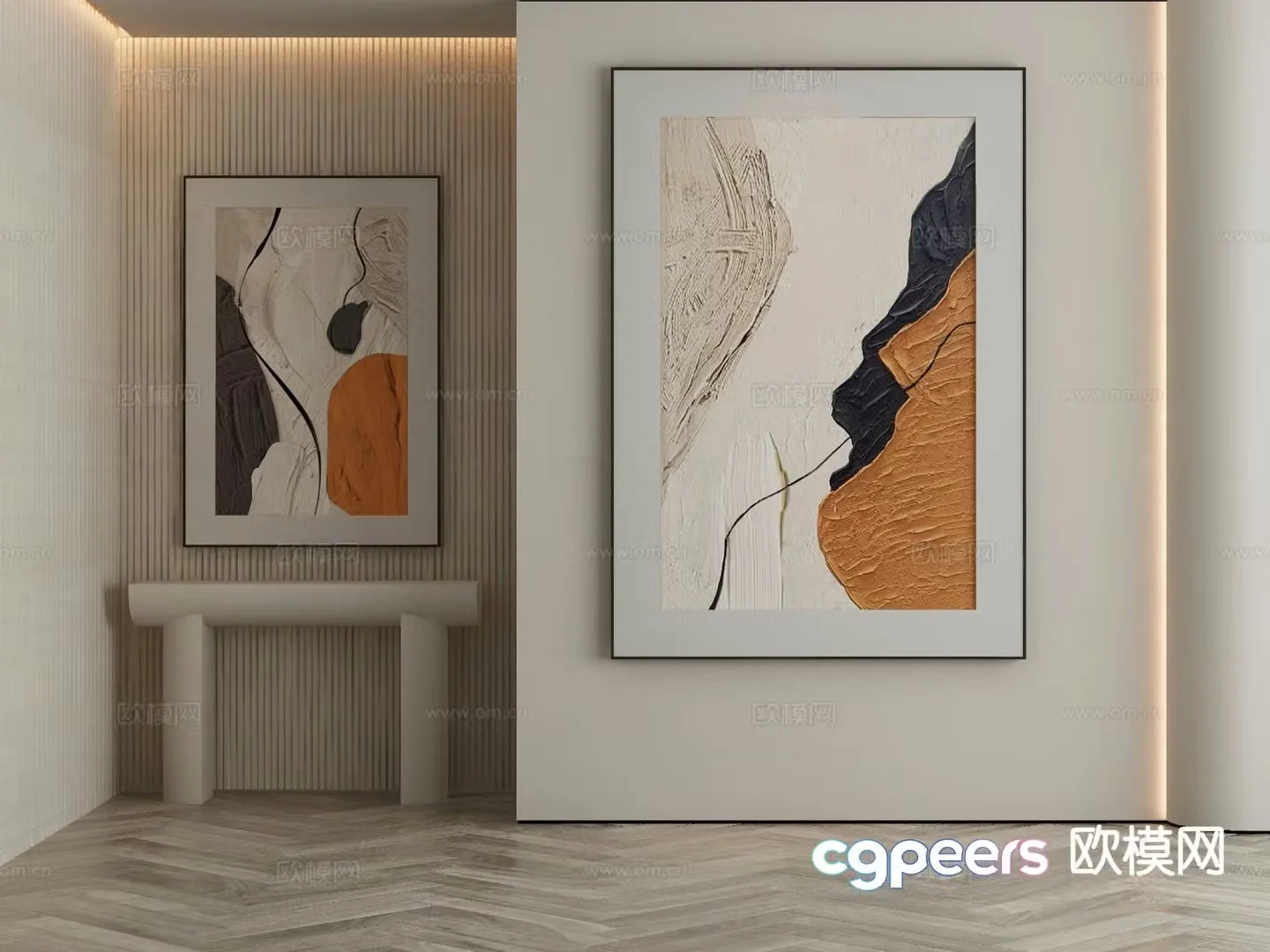 Modern decorative painting hanging painting abstract painting 3d model