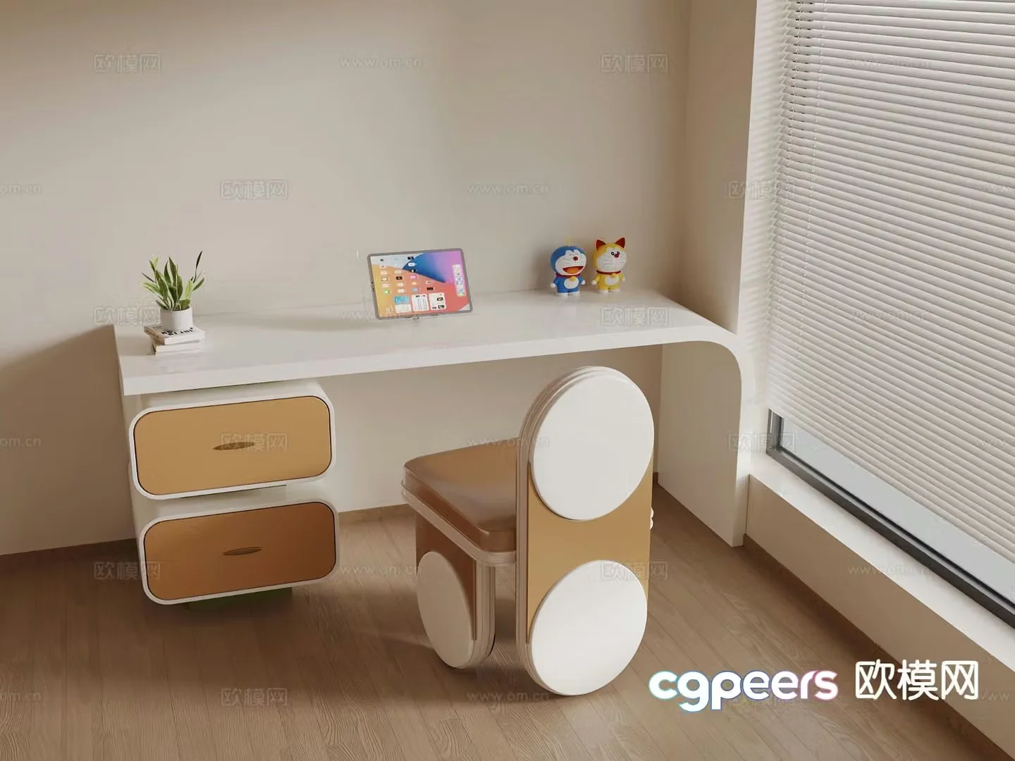 Modern children’s tables and chairs children’s ornaments 3D model