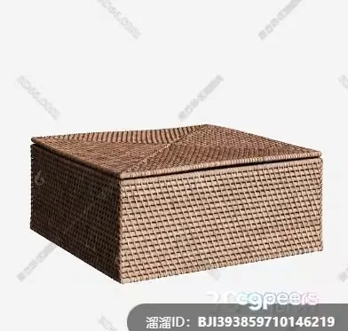 A Wicker Storage Box 3D Model – 3027 – VRAY Render