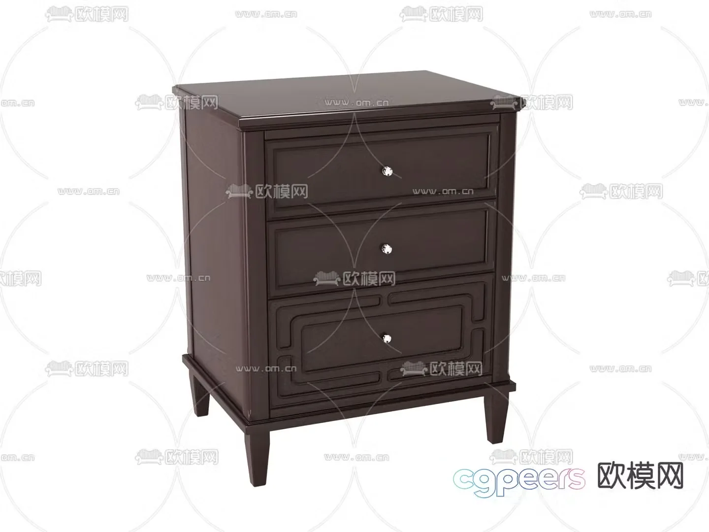 American bedside table 3d model