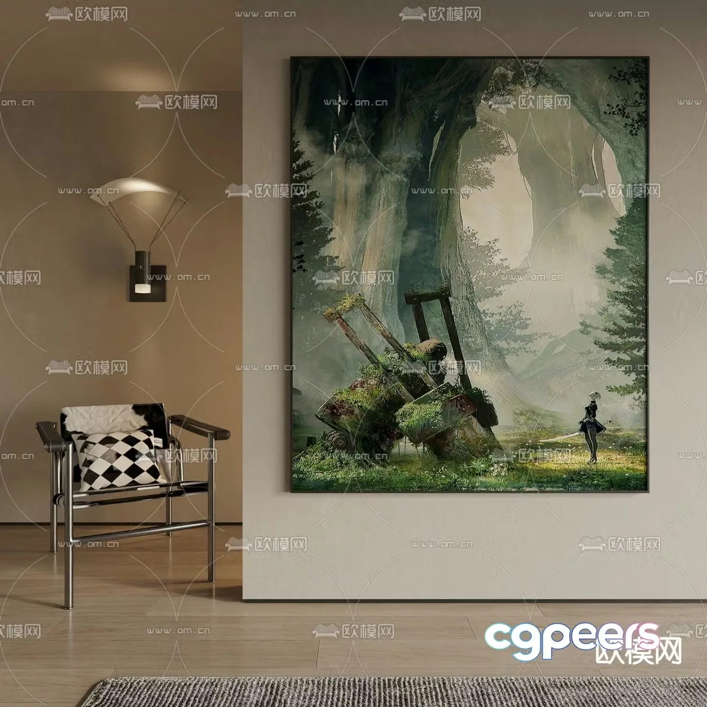 Oil Painting Landscape Painting Decorative Painting 3D Model