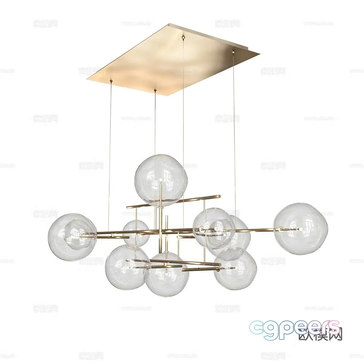 Modern light luxury decorative chandeliers 3d model