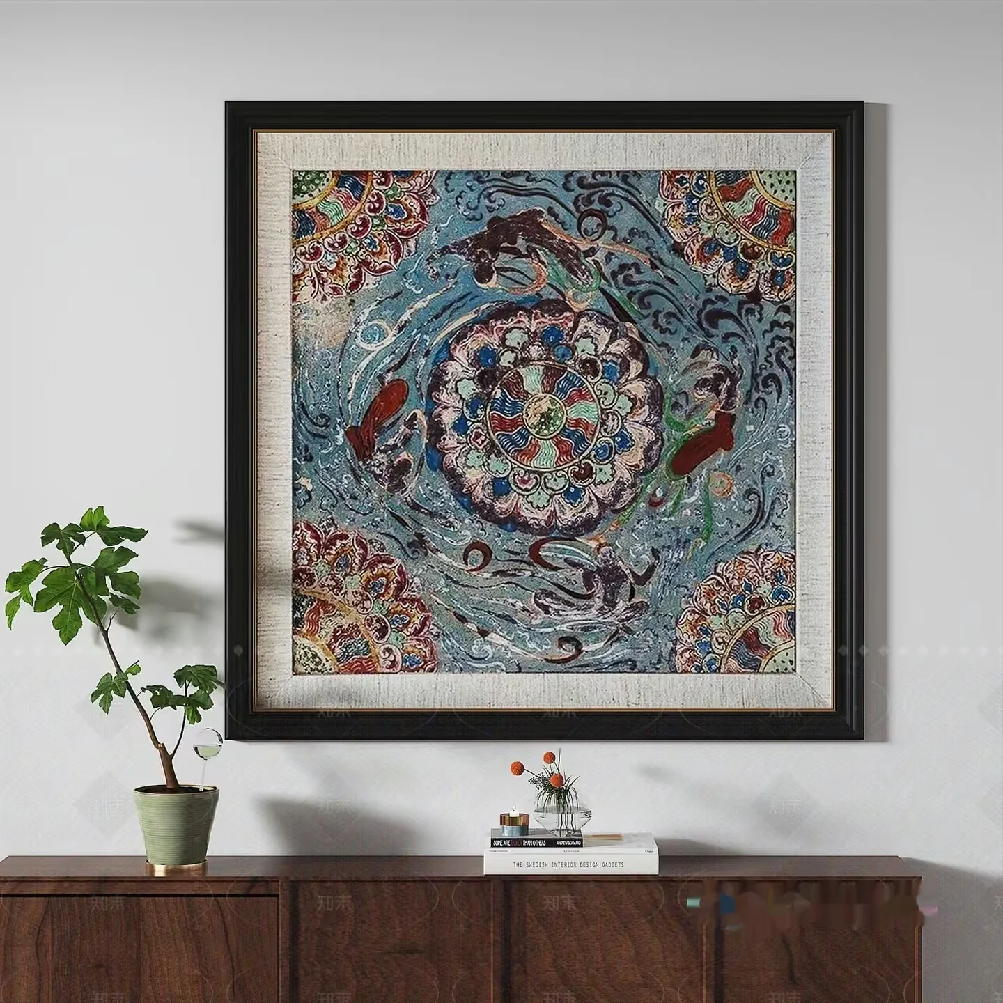 A Framed Painting With A Colorful Design 3D Model – 10755 – VRAY Render