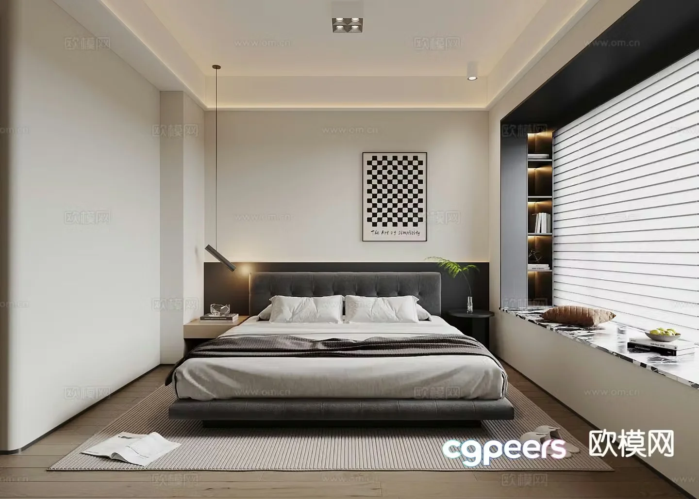 Modern bedroom master bedroom 3d model