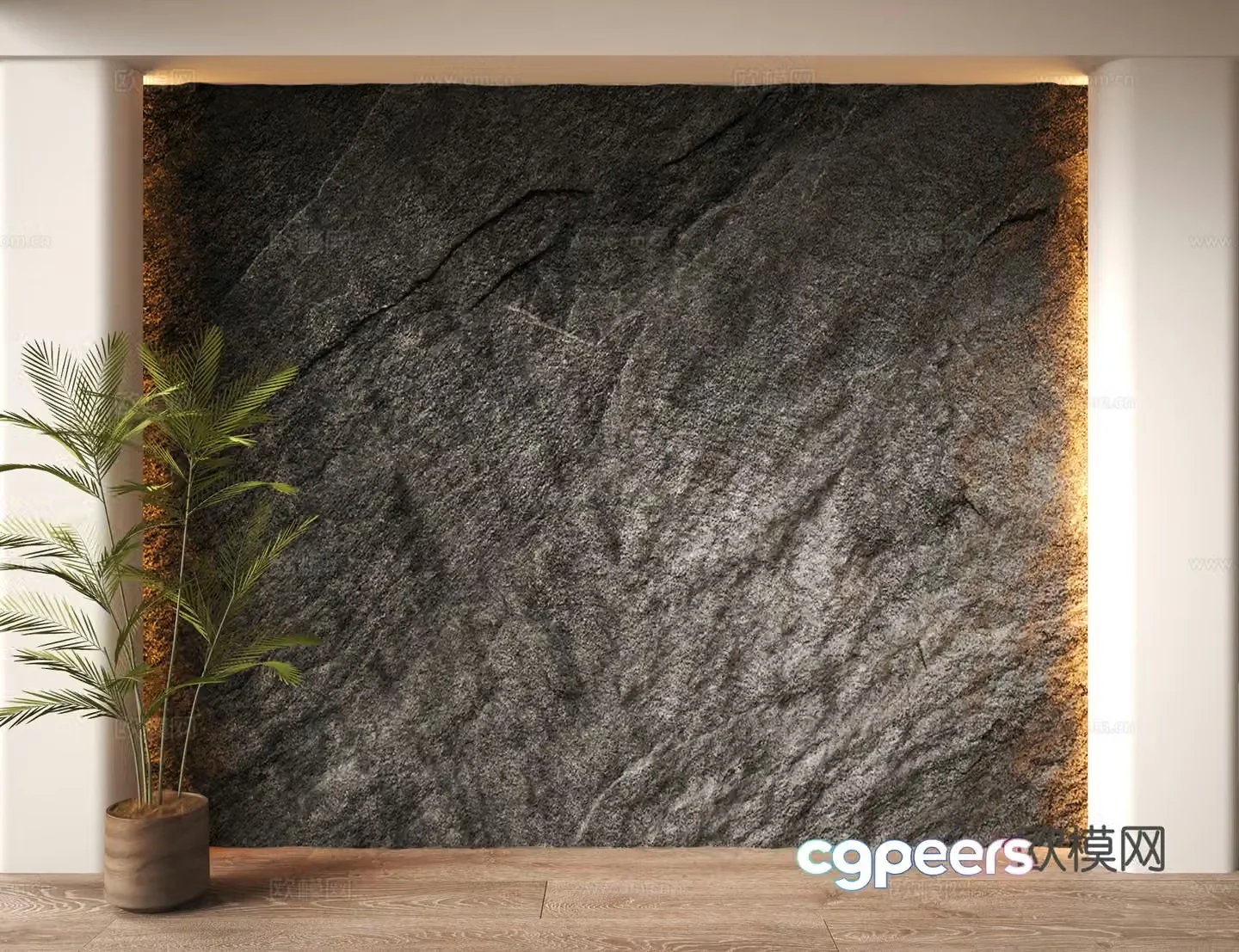 Modern wool stone background wall 3d model
