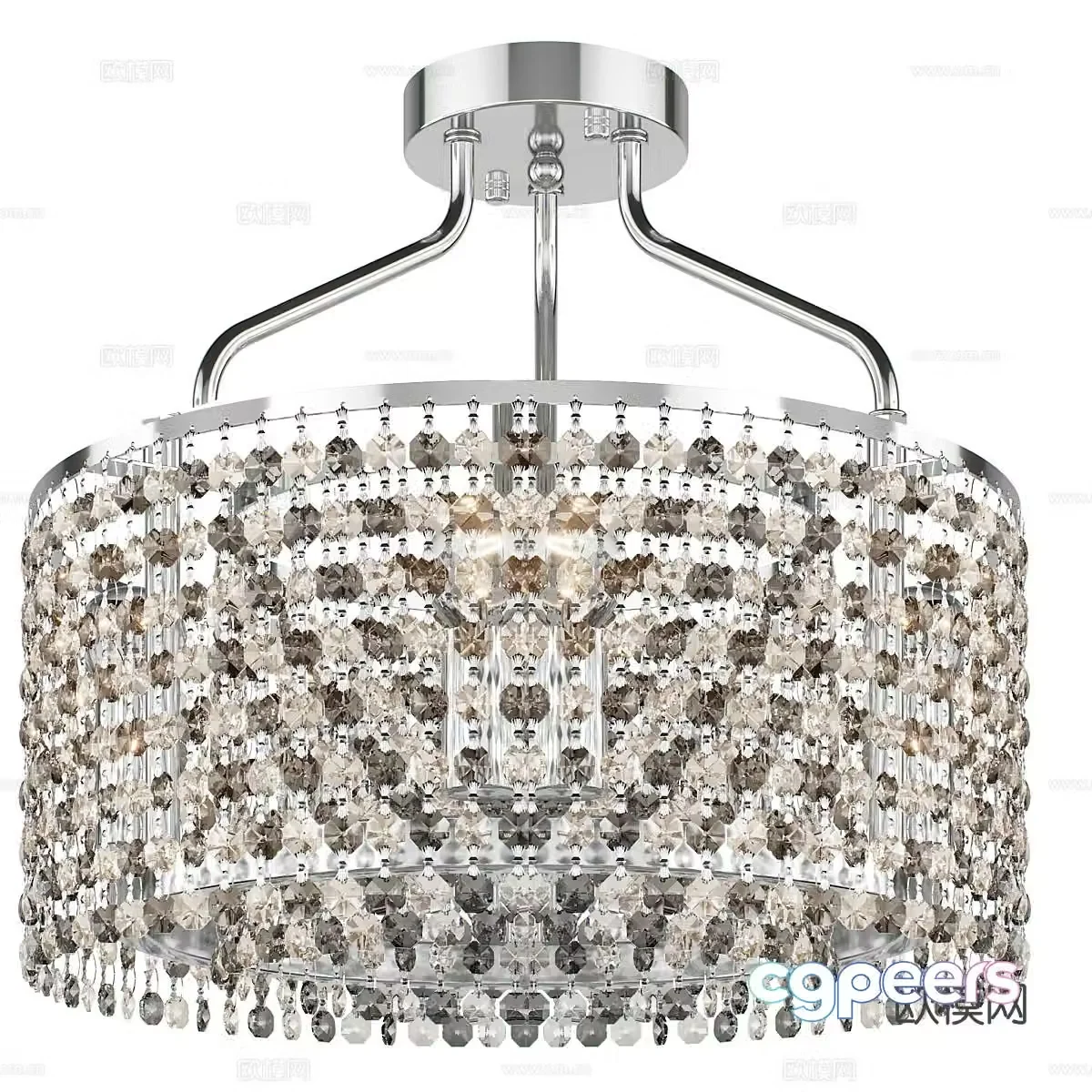 Light luxury chandelier crystal lamp 3d model