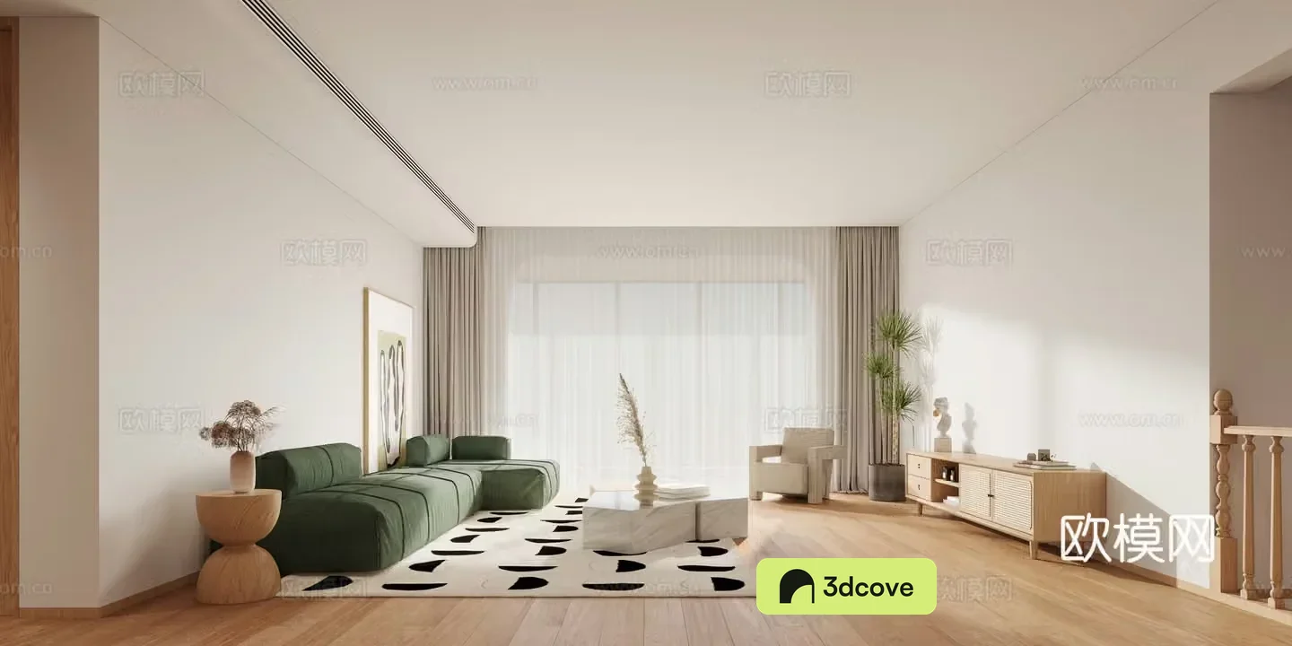 Modern living and dining room