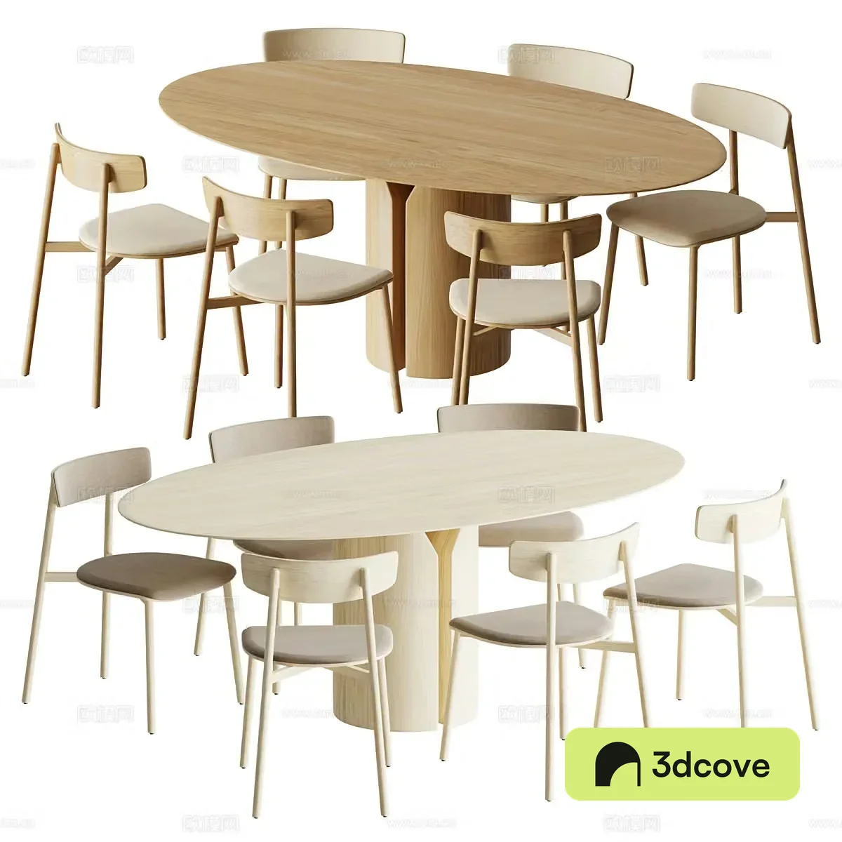 Nordic dining table and chairs oval dining table
