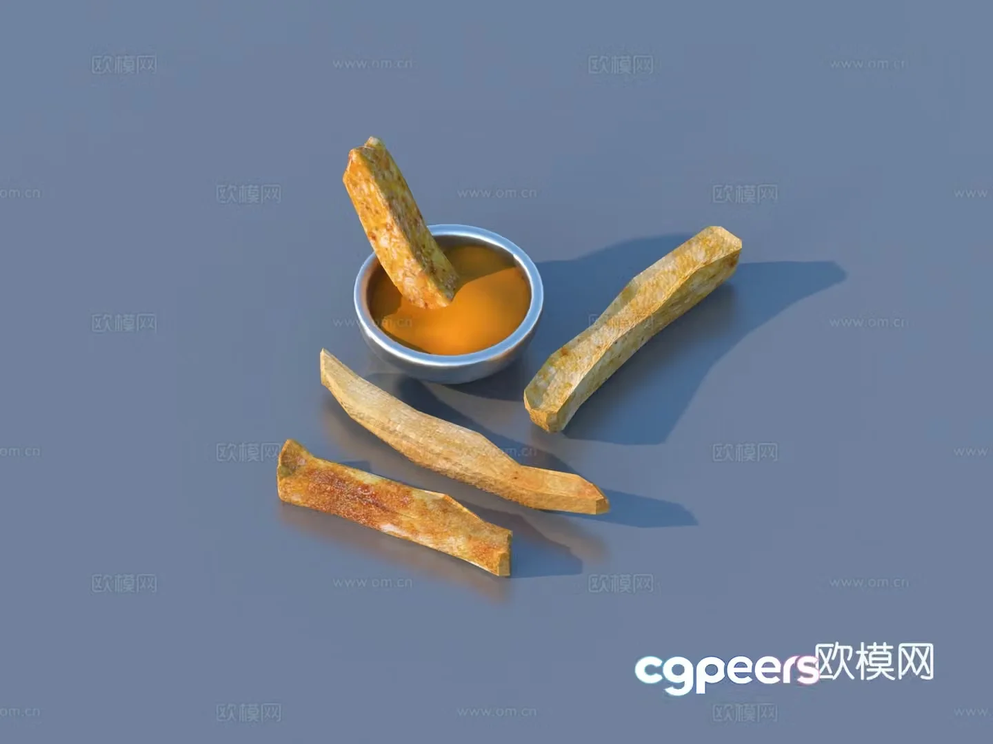 Dipping sauce French fries French fries Food Food 3d model
