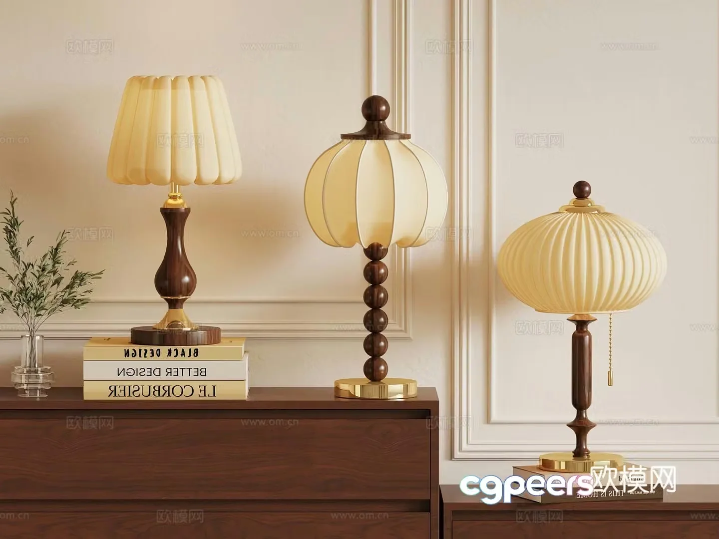 French medieval style table lamp 3d model