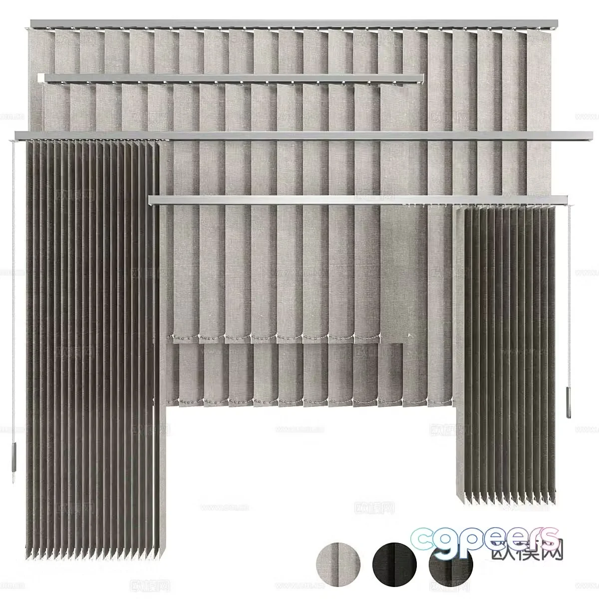 Louver blinds Roller blinds 3d model