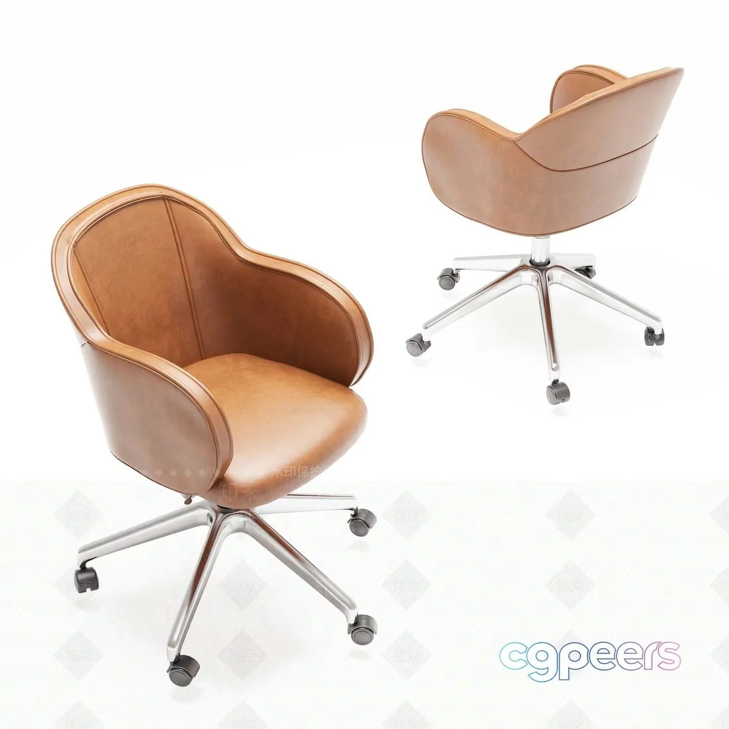 Brown Leather Chair 3D Model – 18645 – VRAY Render