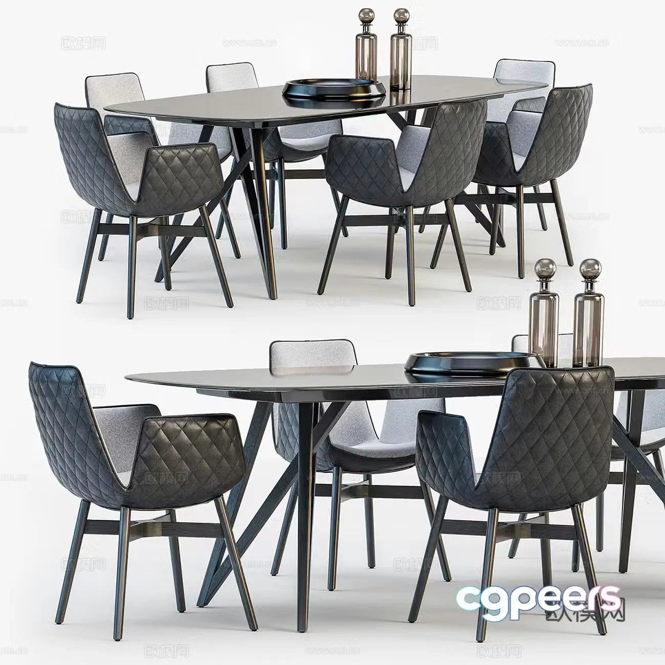 Dining table and dining chair 3d model
