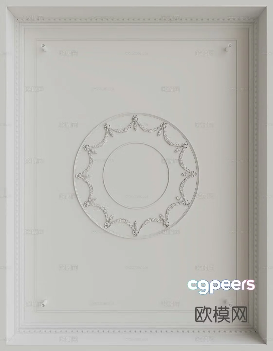 French carved lantern plate 3D model