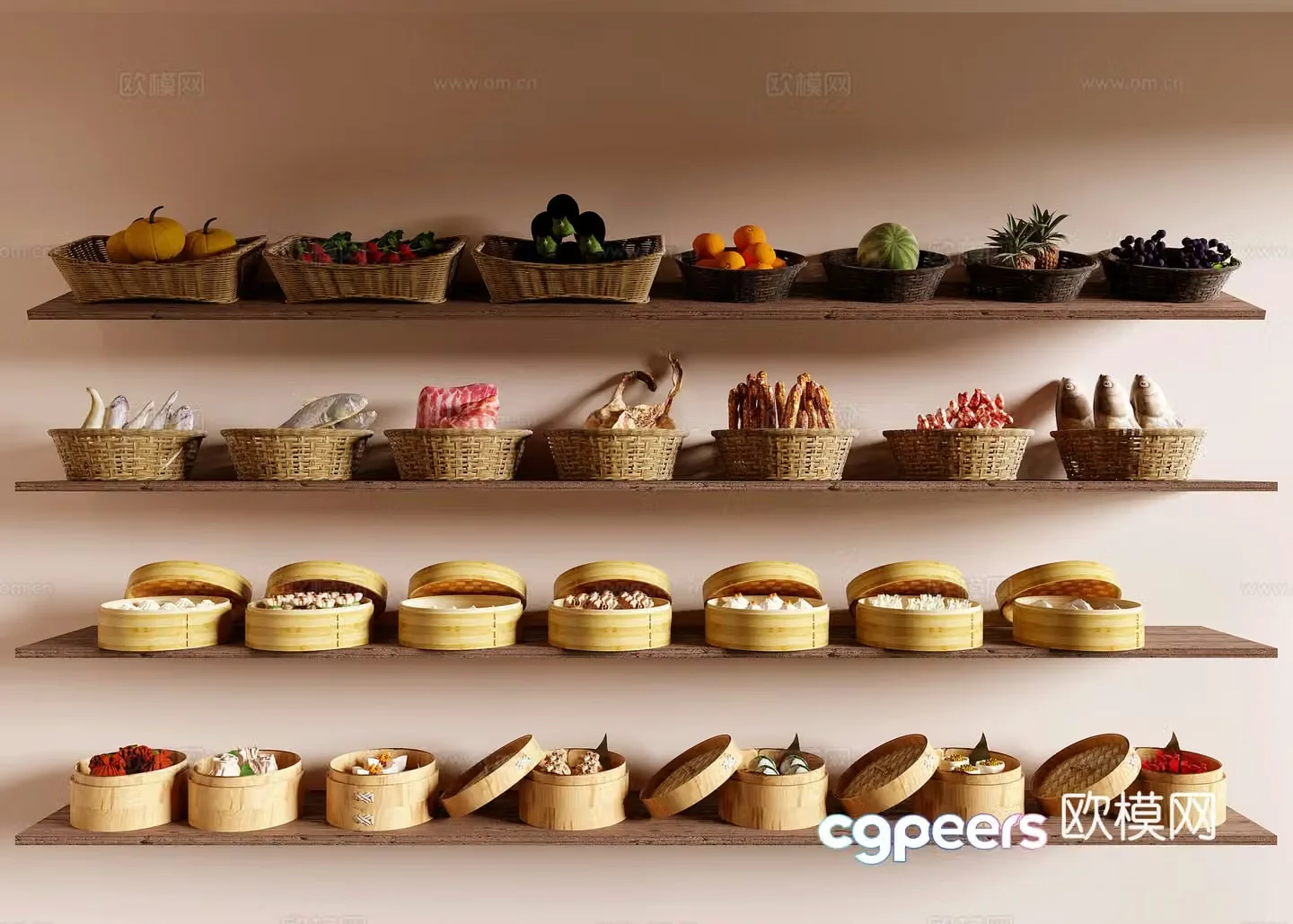 Food buns 3D model