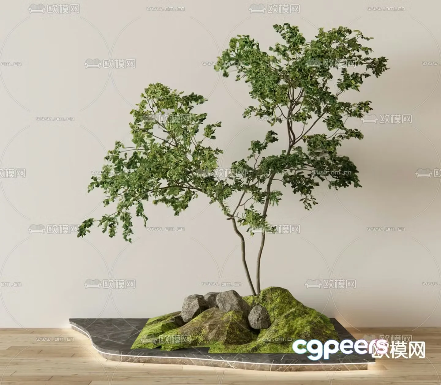 Modern landscape tree pool 3d model