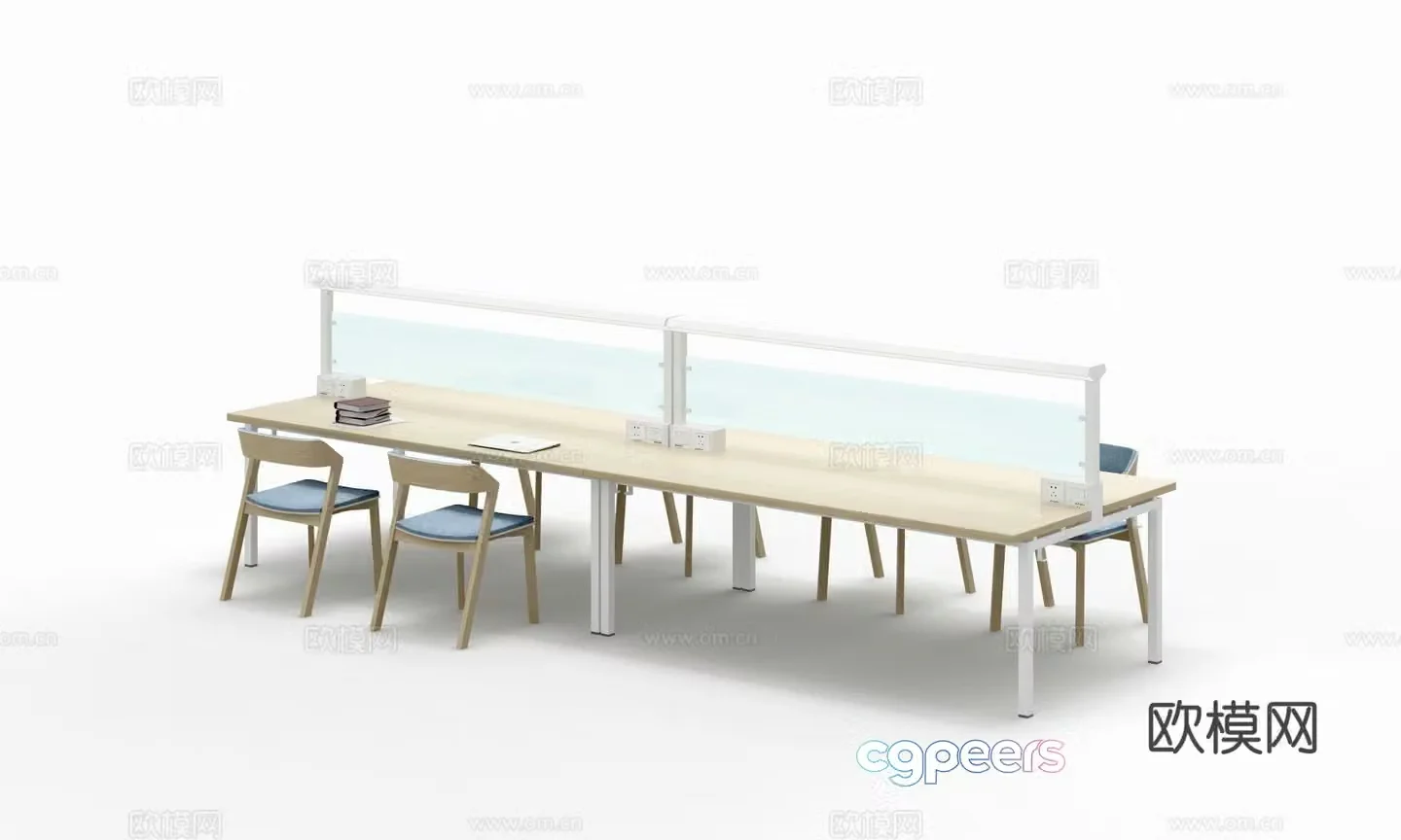 Modern reading desk and chair 3d model