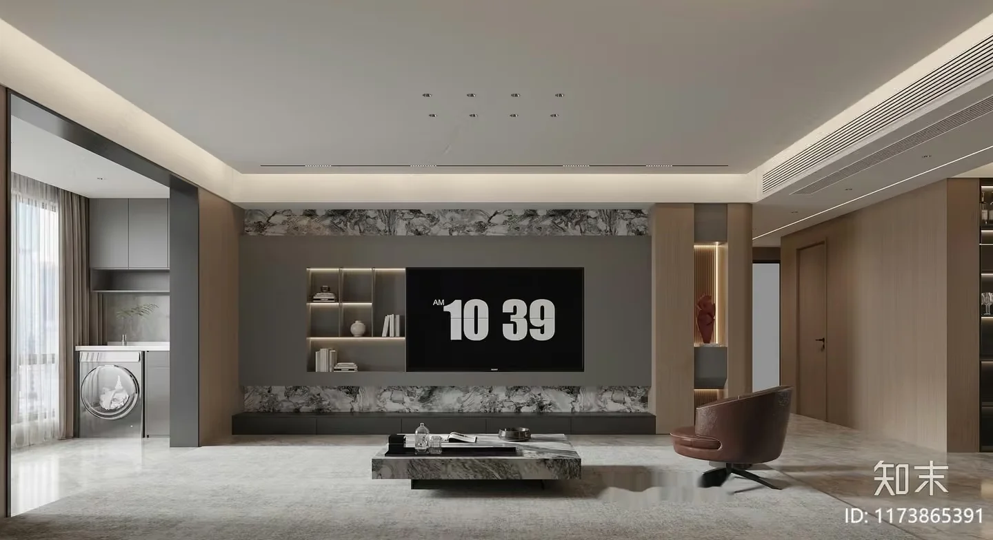 Modern Living Room 3D Model – 10221 – CORONA Render