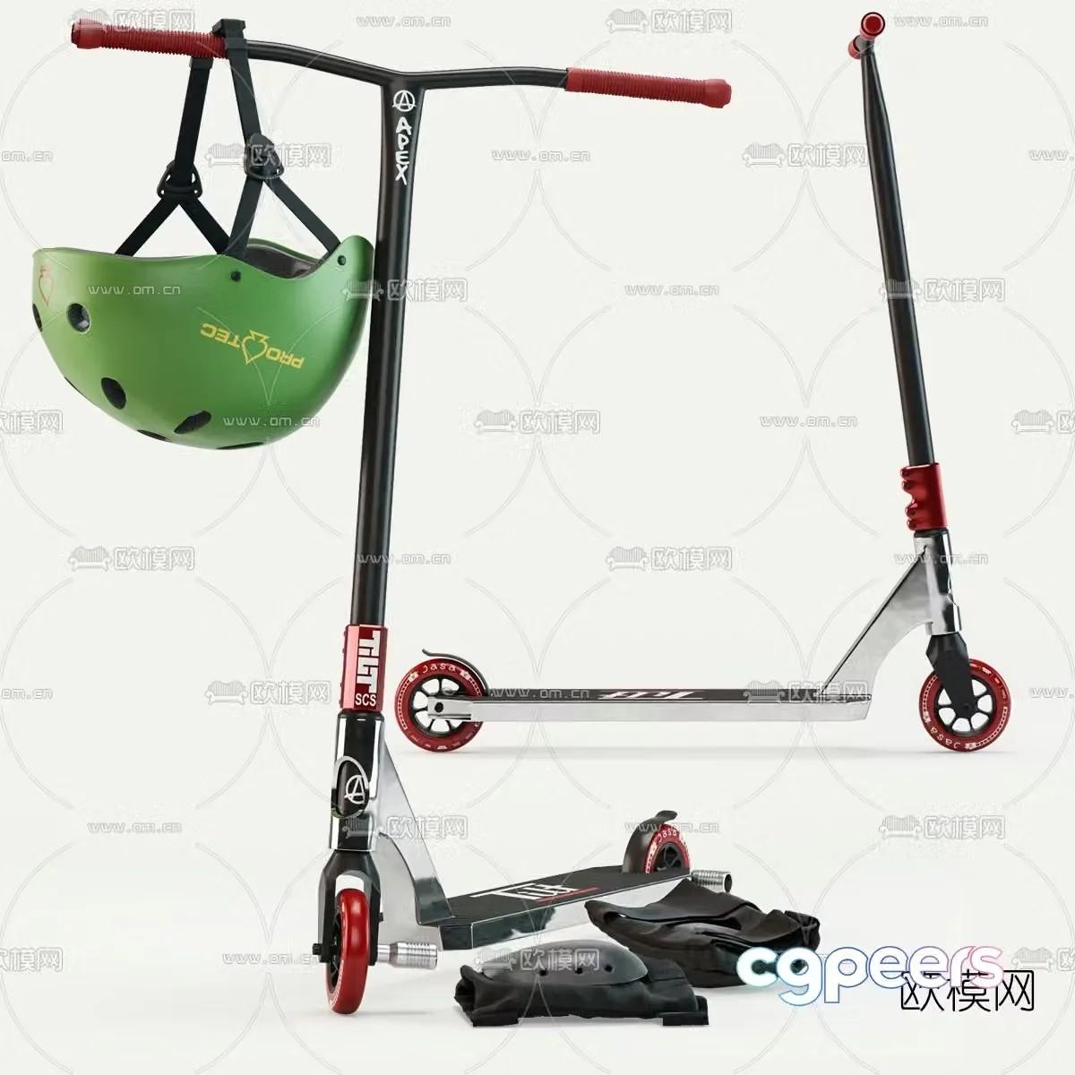 Modern children’s scooter helmet 3d model