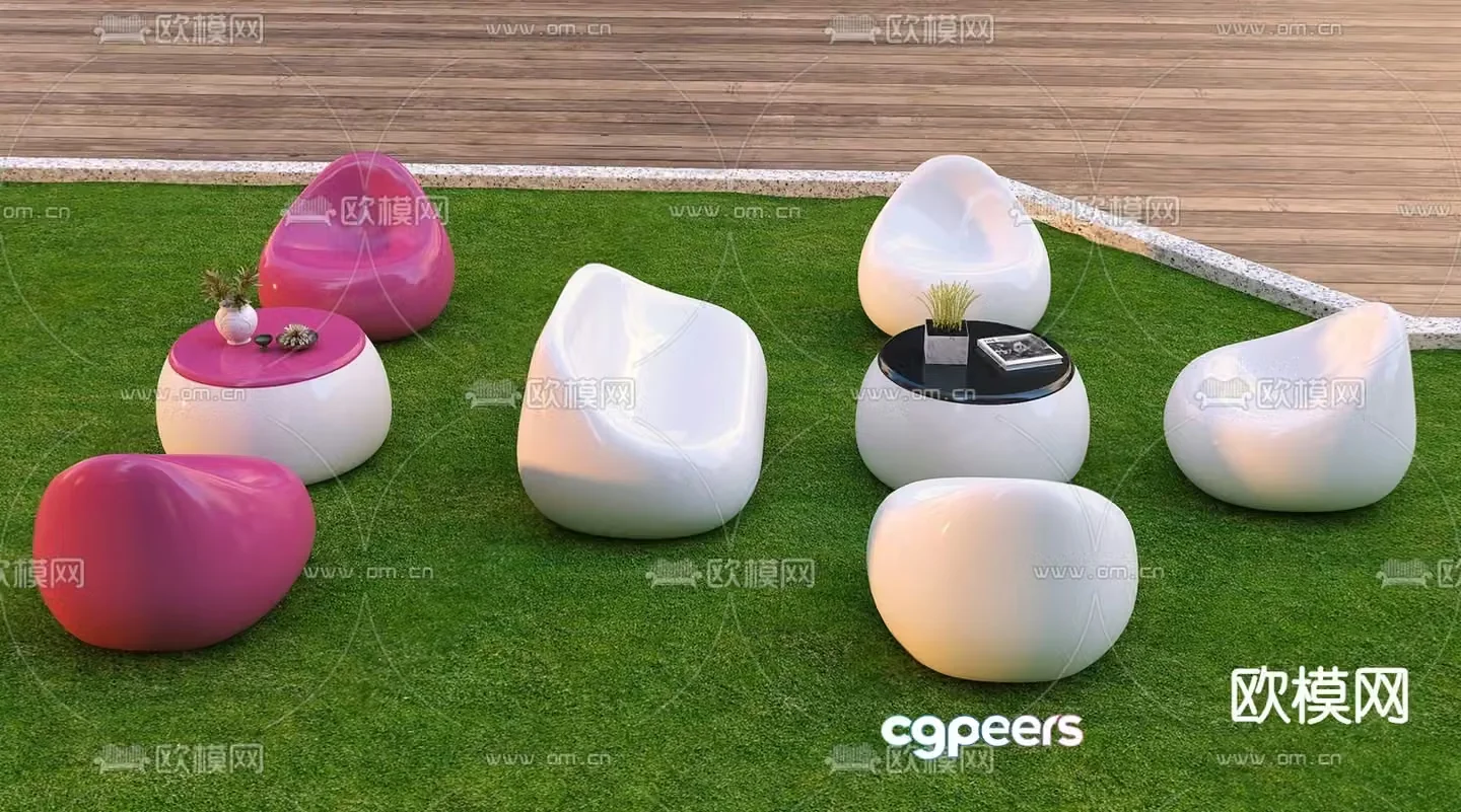 Outdoor sofa modular sofa 3d model