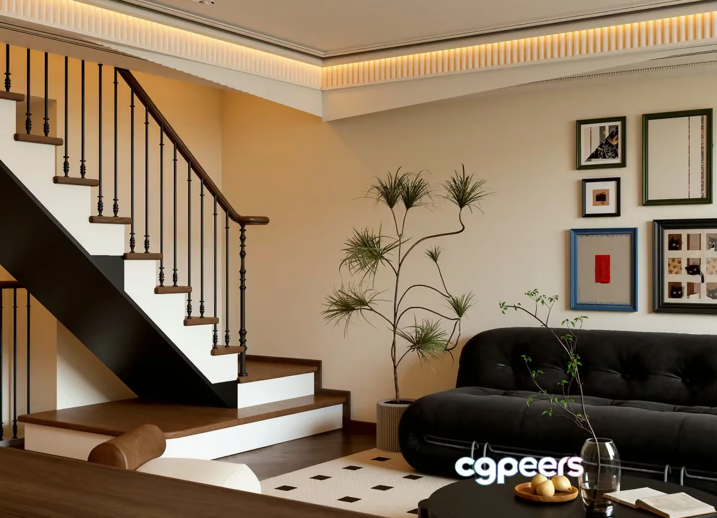 Modern Living Room 3D Model – 22090 – VRAY Render