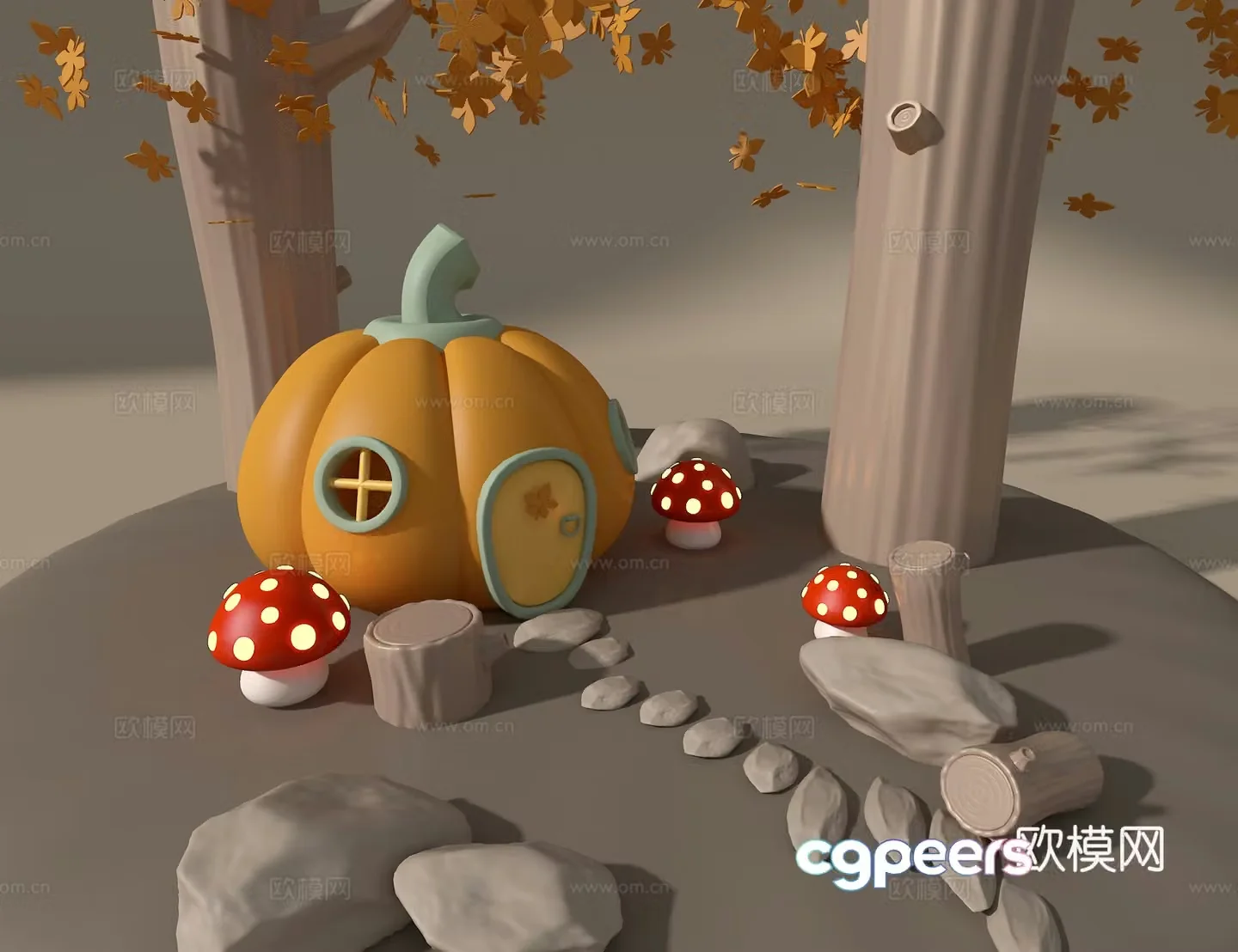 Pumpkin House 3D Model