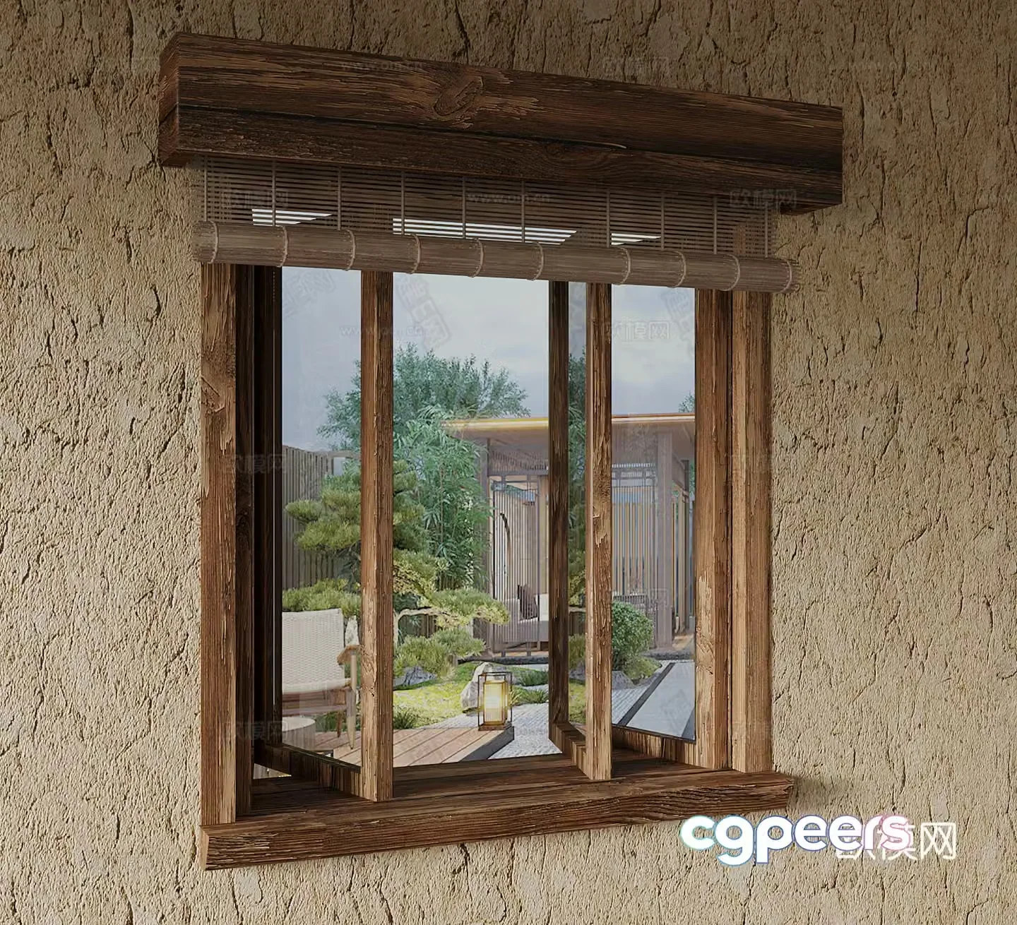 Retro B&B Window 3D Model