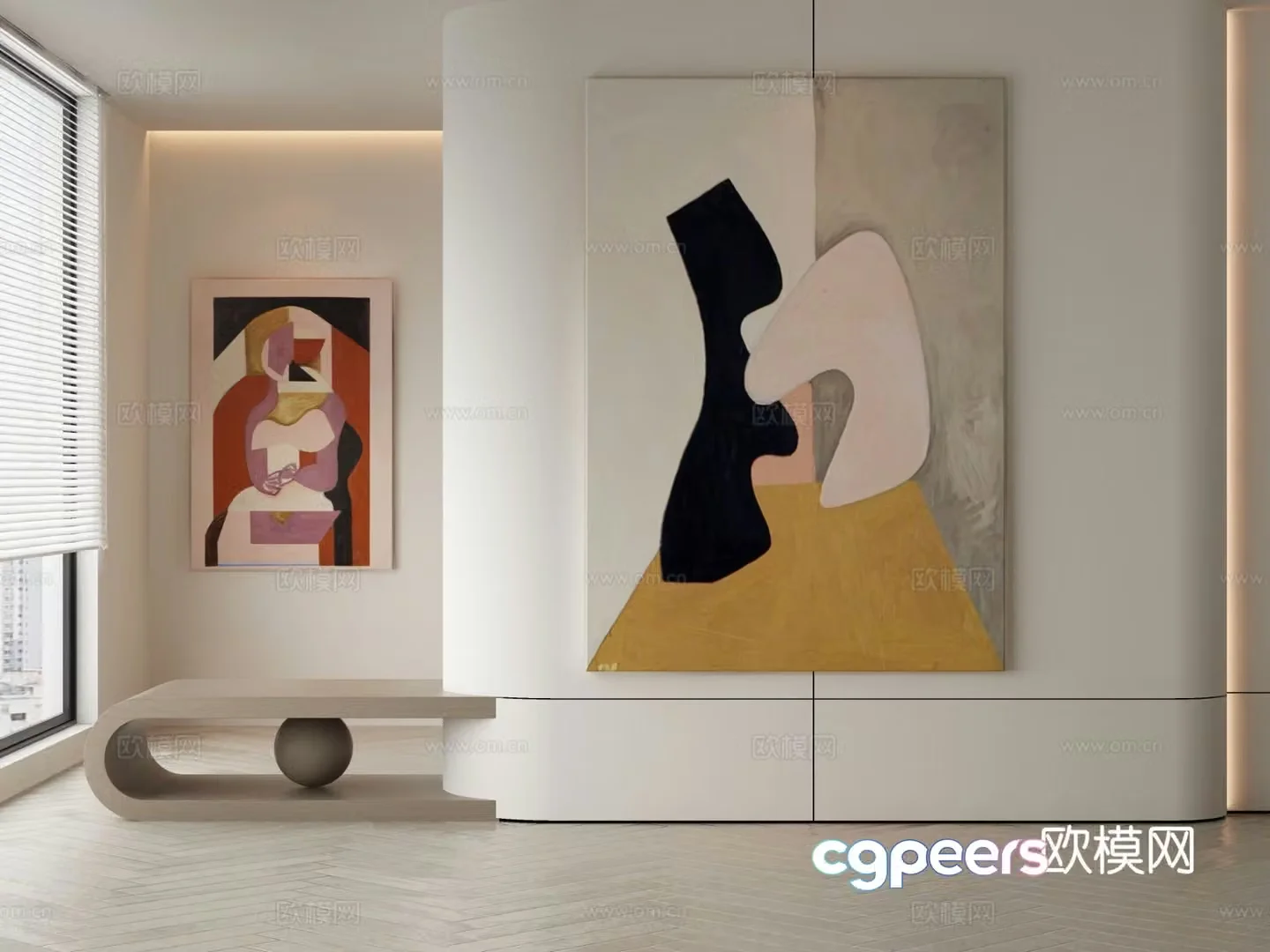 Modern decorative painting abstract painting 3d model