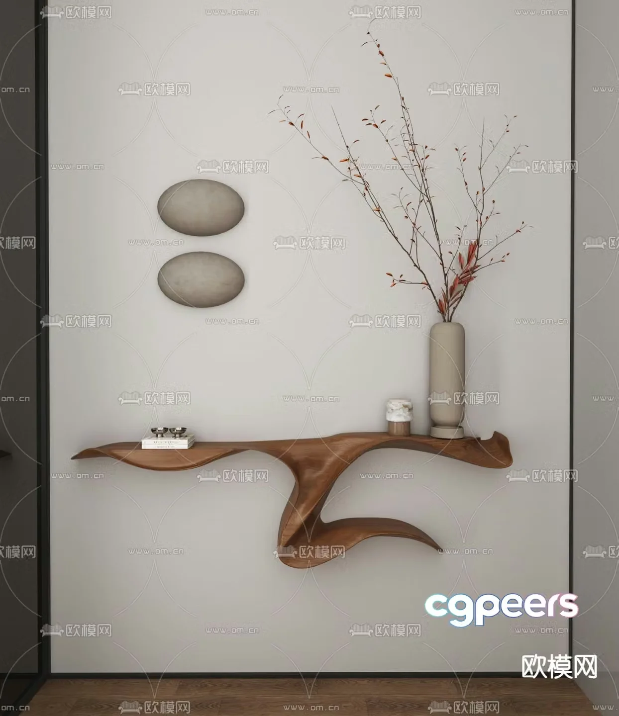 Wasabi wind shelf entrance table art 3D model