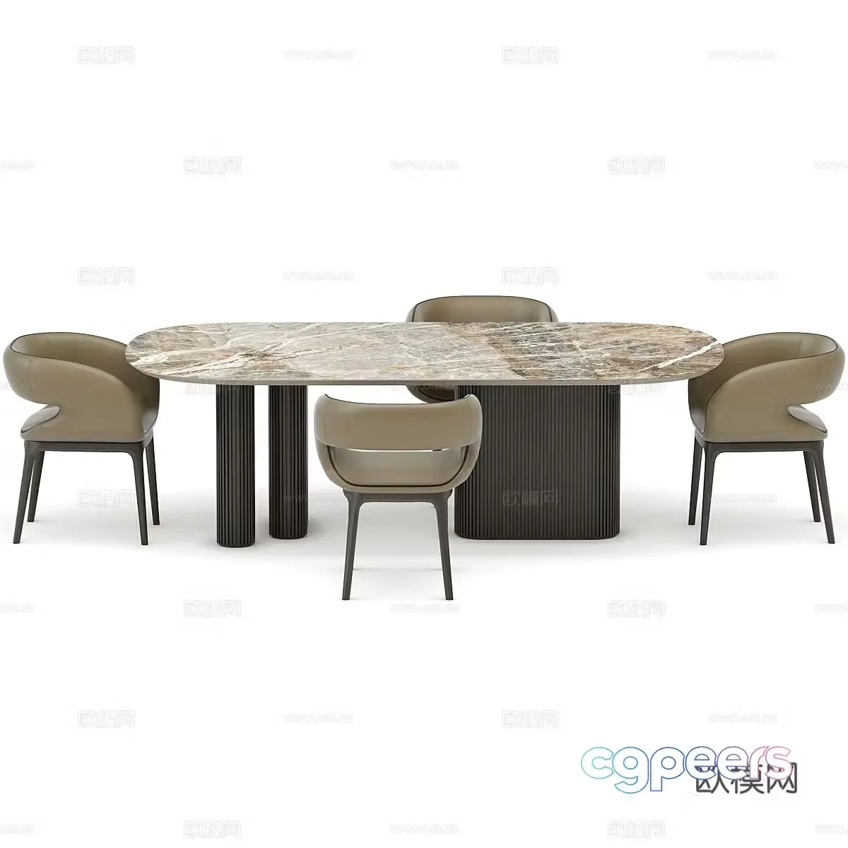 Modern simple dining table and chairs Dining table chairs Simple chairs Dining table Table 3d model