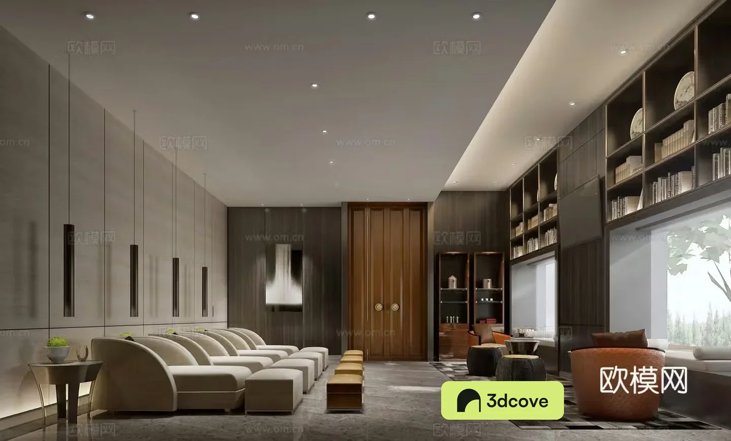 Modern club foot massage area 3D model of foot massage club