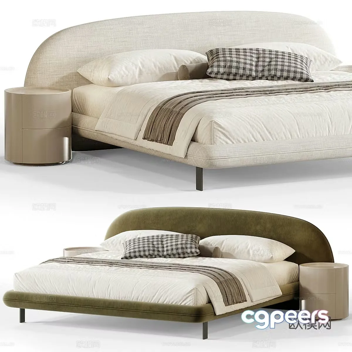 Background double bed 3d model