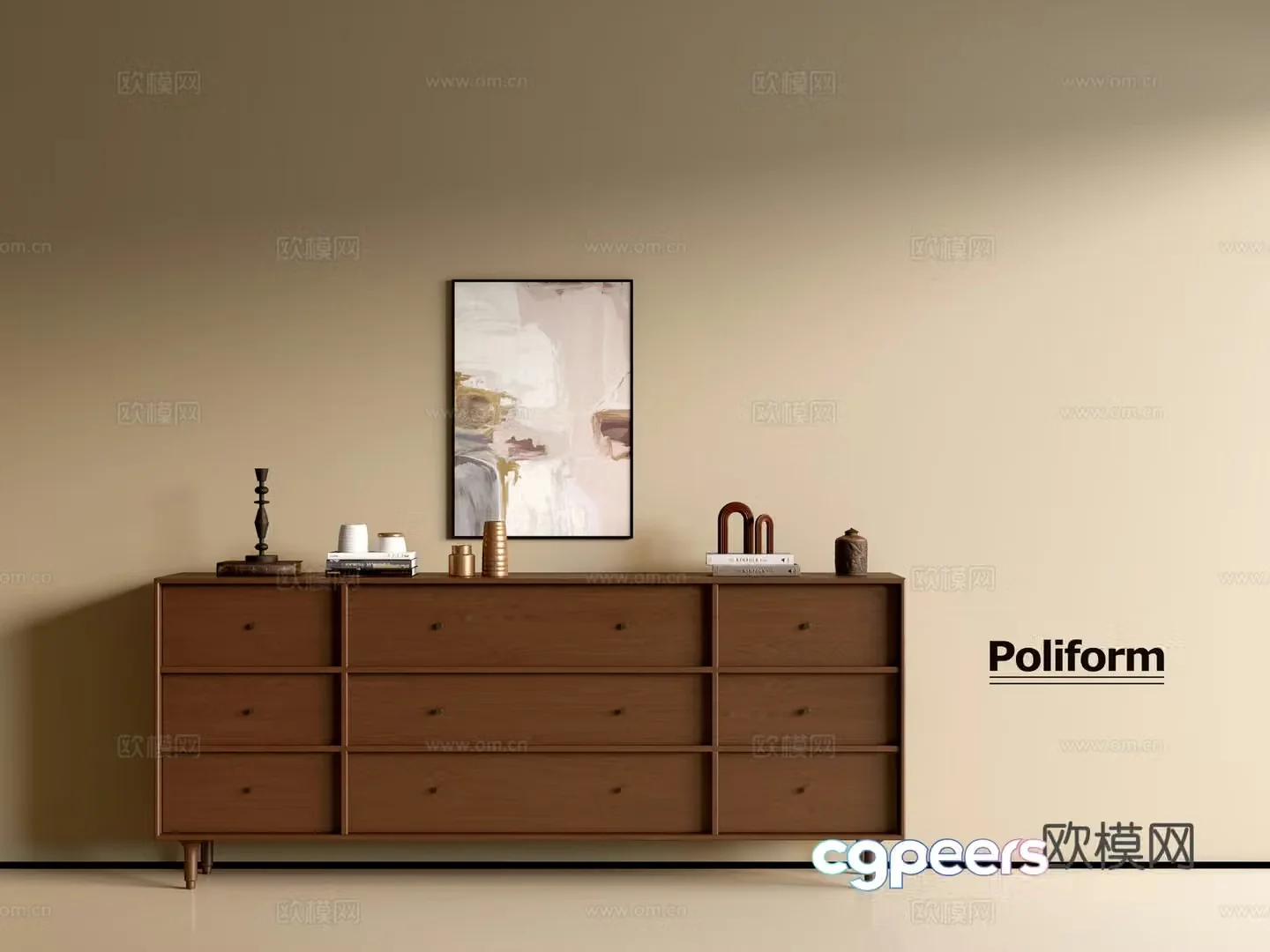 Modern wood grain cabinet ins wind minimalist wind cabinet whole cabinet sideboard balcony cabinet storage 3D model