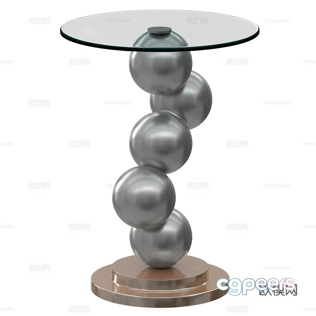 Modern Italian light luxury metal round edge 3D model