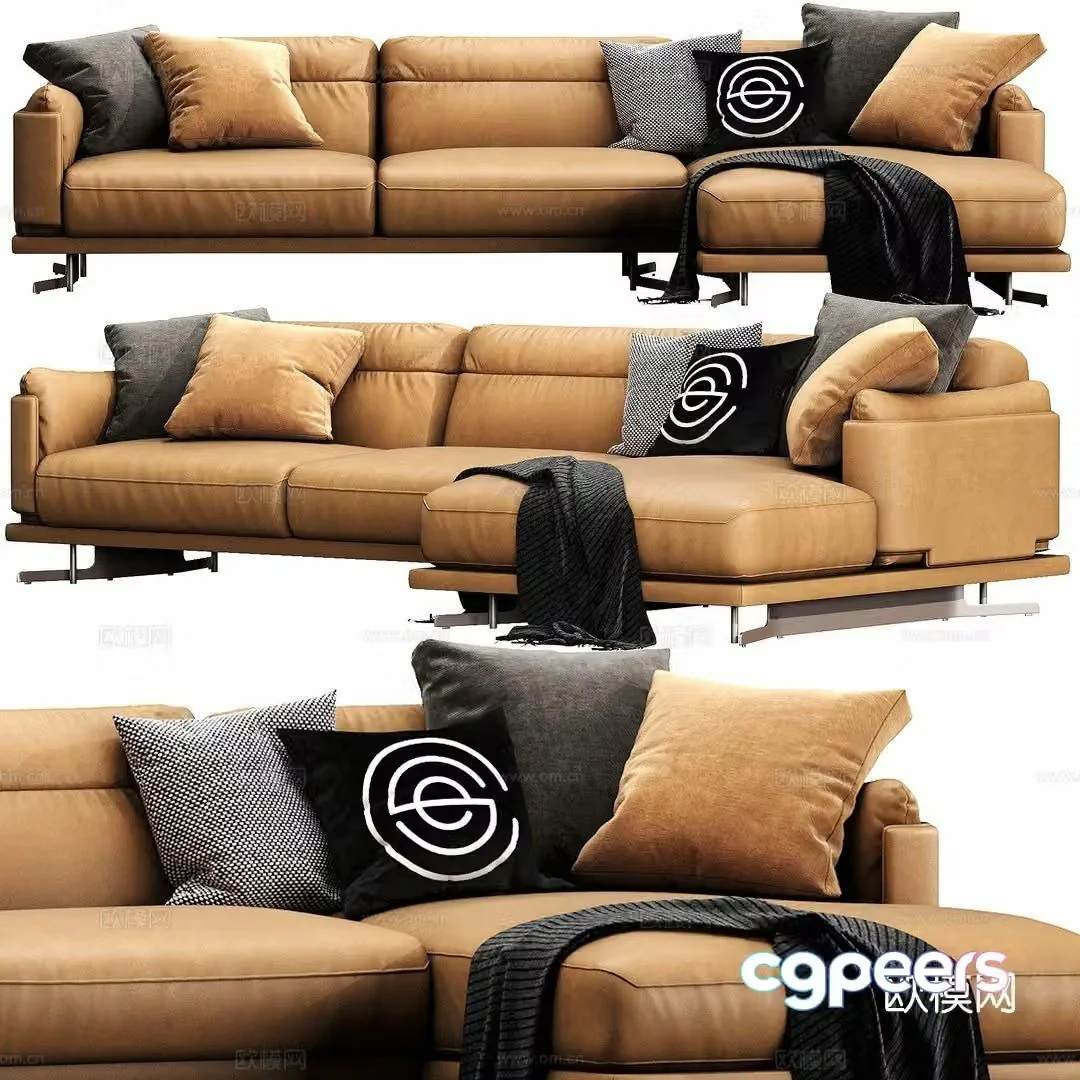 Three seater sofa corner sofa 3d model