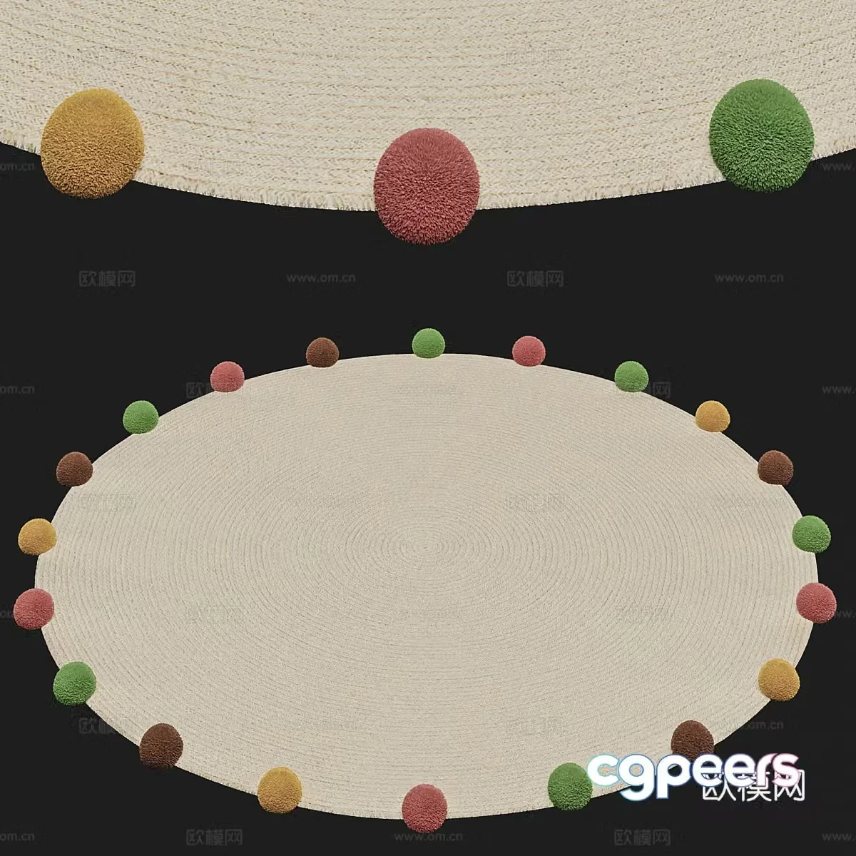 Children’s round carpet jute carpet 3d model