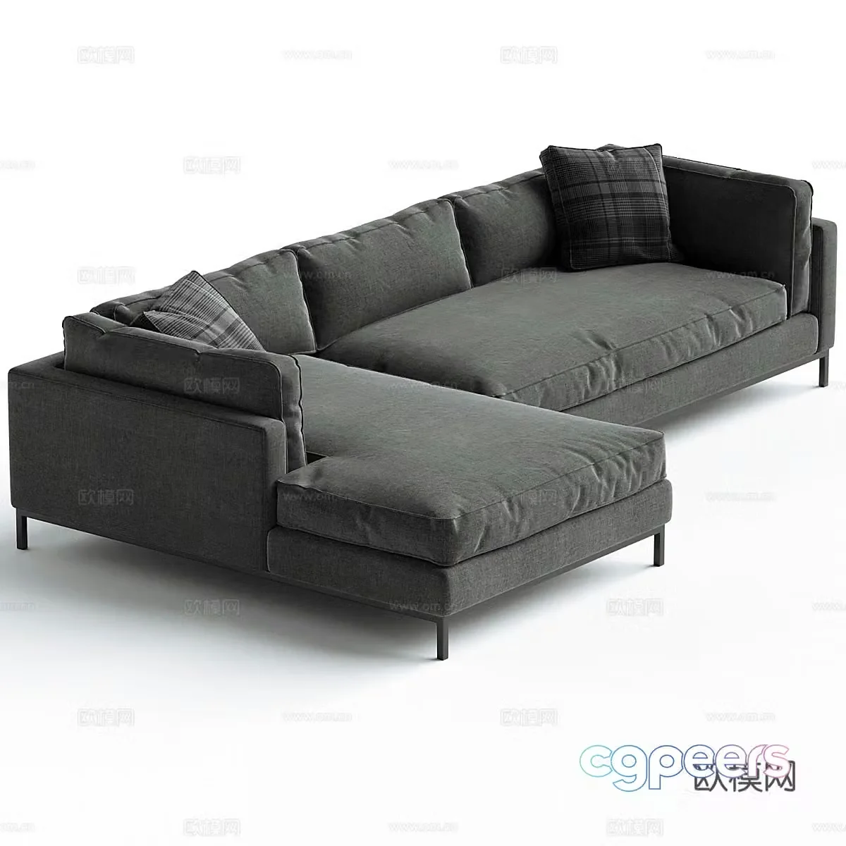 Modern multi-seater sofa corner sofa 3d model