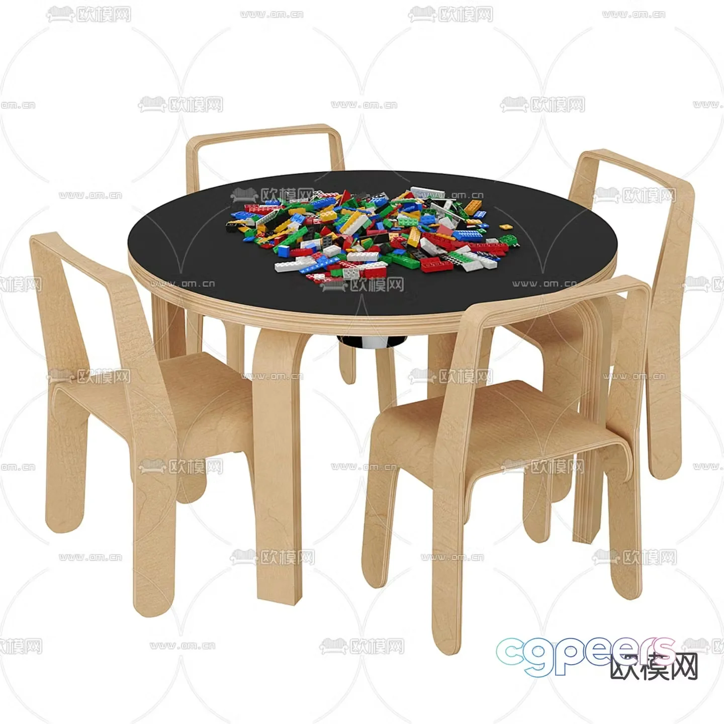 Children’s table and chair toy table 3d model