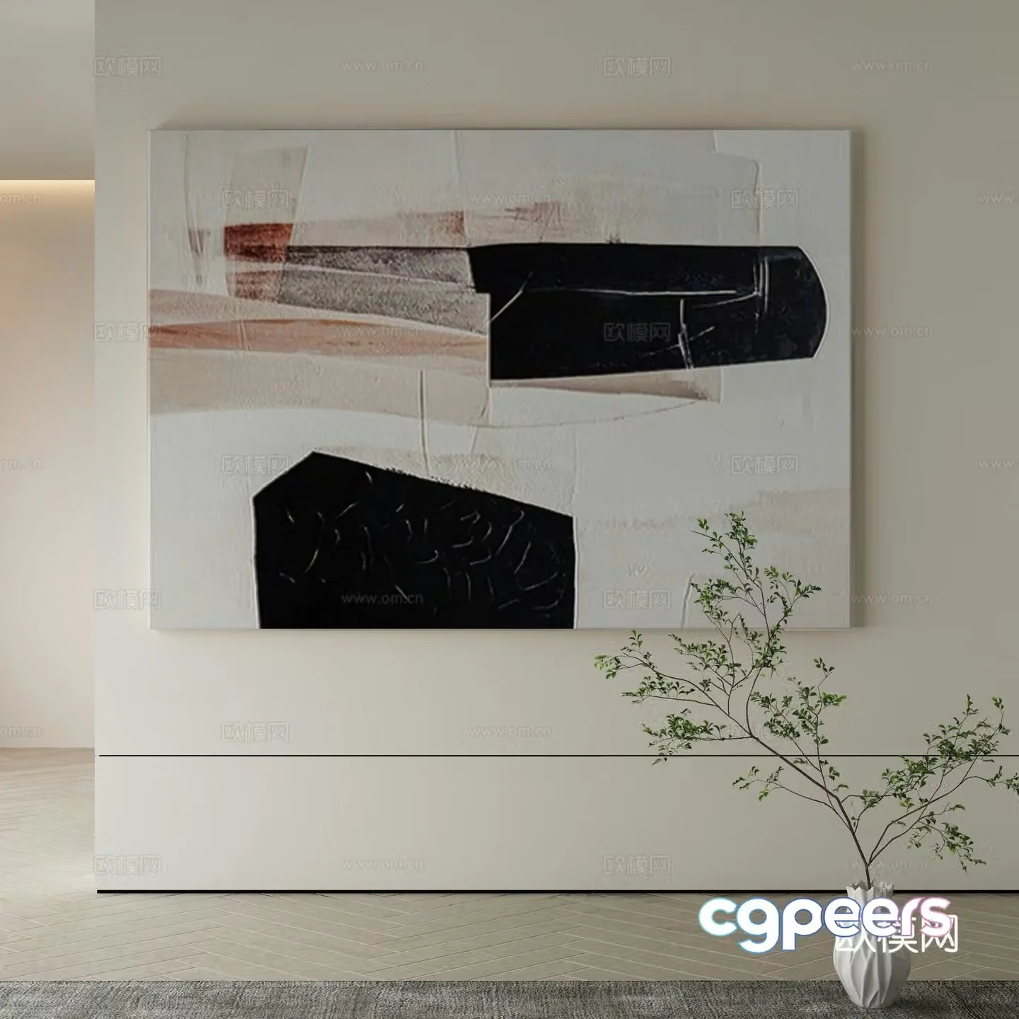 Modern Wasabi Hanging Painting Oil Painting 3D Model