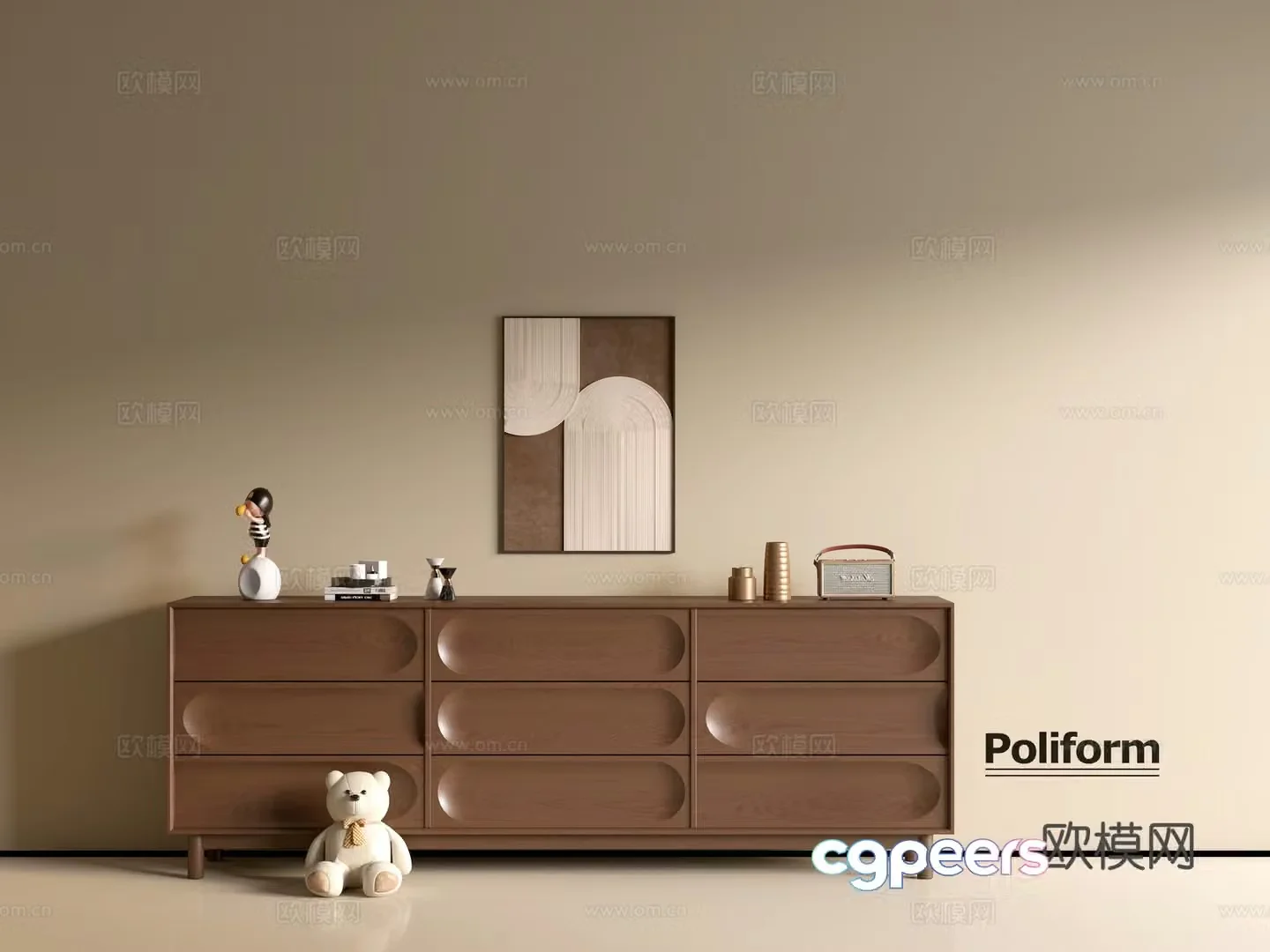 Modern wood grain cabinet ins wind minimalist wind cabinet whole cabinet sideboard balcony cabinet storage 3D model
